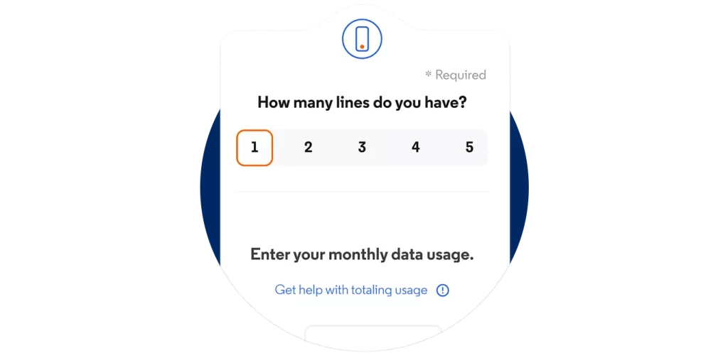 A snippet of Optimum mobile's savings calculator.